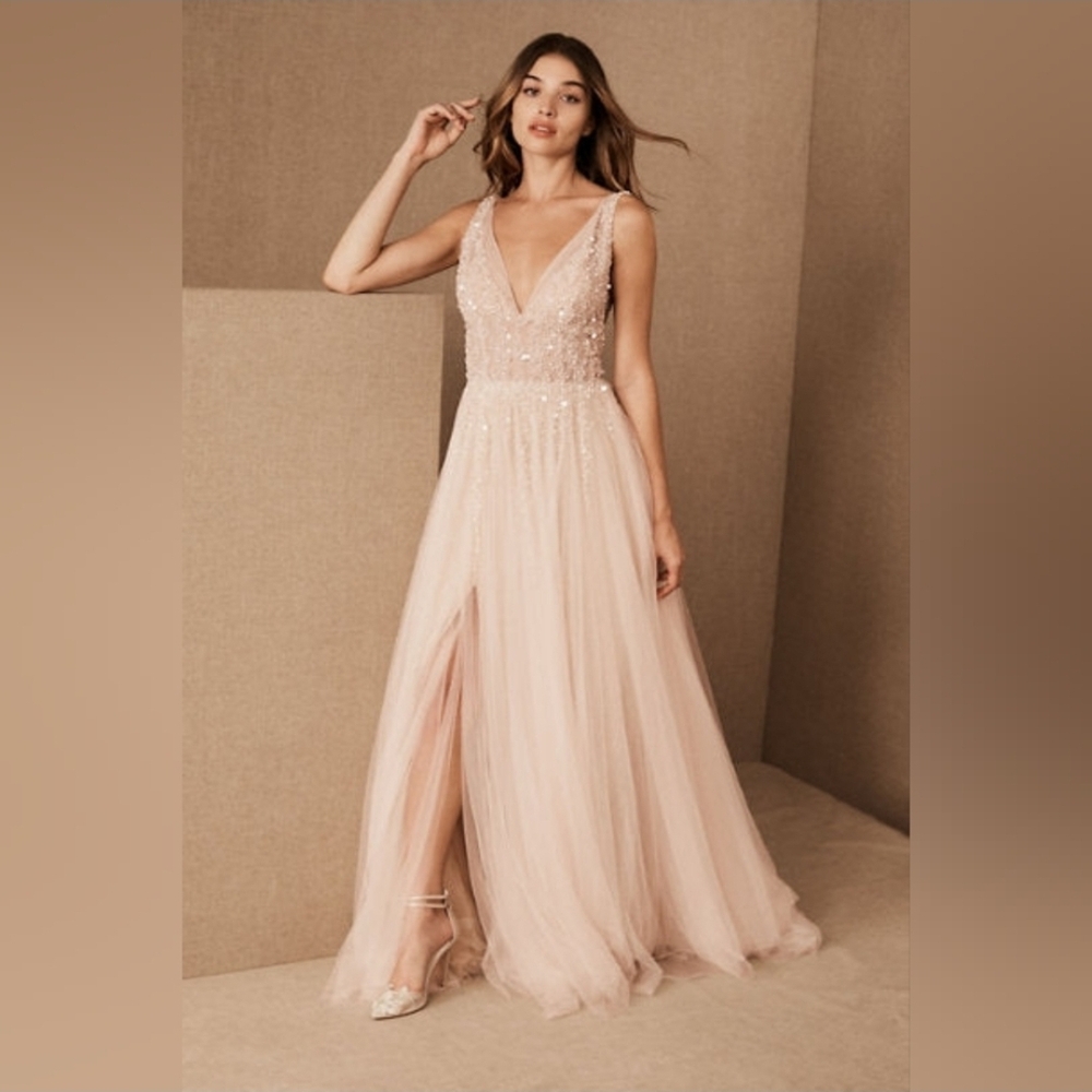BHLDN Blush Maxi Dress with Embellished Bodice